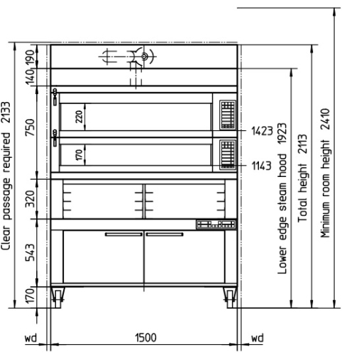 Печь для хлеба подовая MIWE CO 2.1208 2.0+DH190+DE140+H2 220+ZF320+GS543+R170