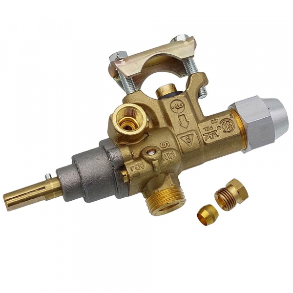 Кран газовый 21S M9X1 глк-40н в сборе с регулируемым обводом (62200700)