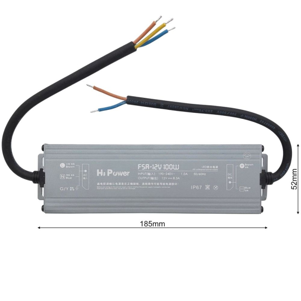 Блок питания 12V 100W IP67 влагозащищенный Китай 510