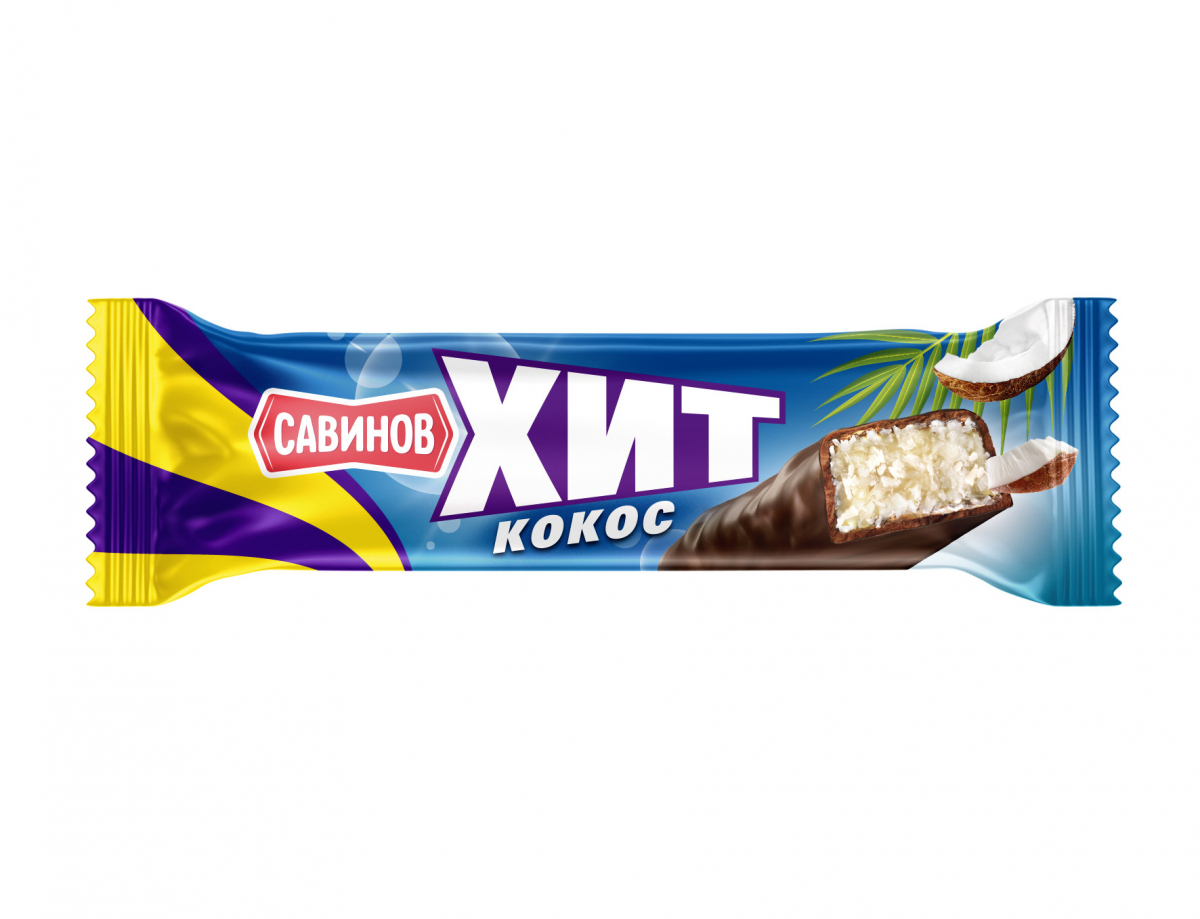 Конфеты глазированные ХИТ с кокосом КФ «Алтай» Конфеты глазированные ХИТ с кокосом, 40 г.